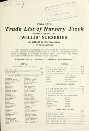 Cover of: Trade list of nursery stock: fall, 1916