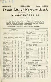 Cover of: Trade list of nursery stock: January 13, 1916