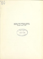 Cover of: National Plant Materials Workshop, Asheville, N.C. - Beltsville, Md., October 23-30, 1958