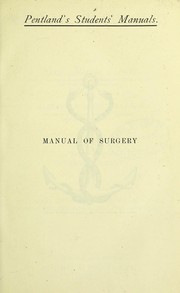 Cover of: Manual of surgery