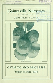 Cover of: Catalog and price list | Gainesville Nurseries