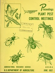 Cover of: Proceedings, plant pest control meetings: New Brunswick, New Jersey, February 6-8 ; Berkeley, California, February 13-15 ; St. Paul, Minnesota, February 18-20 ; State College, Mississippi, February 25-27