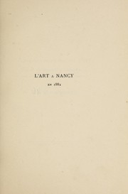 Cover of: L'art à Nancy en 1882
