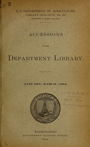 Cover of: Accessions to the Department Library: January-March, 1904