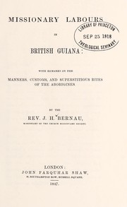 Cover of: Missionary labours in British Guiana by John Henry Bernau