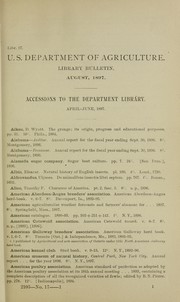 Cover of: Accessions to the Department Library: April-June, 1897
