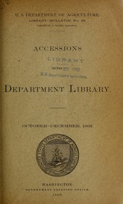 Cover of: Accessions to the Department Library | United States. Department of Agriculture. Library