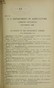 Cover of: Accessions to the Department Library: July-September, 1900