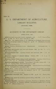 Cover of: Accessions to the Department Library: April-June, 1900