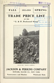 Cover of: Trade price list of the J. & P. preferred stock | Jackson & Perkins Co