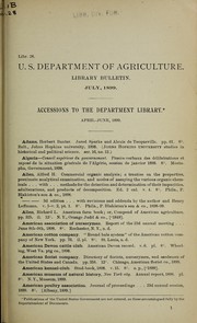 Cover of: Accessions to the Department Library: April-June, 1899