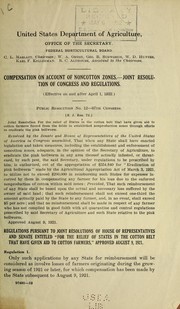 Cover of: Compensation on account of noncotton zones: Joint resolution of Congress and regulations (effective on and after April 1, 1922)