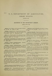 Cover of: Accessions to the Department Library: April-June, 1894