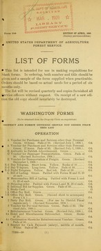 Cover of: List of forms