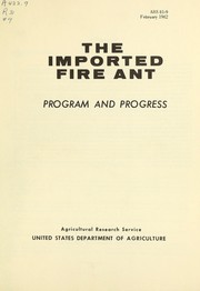 Cover of: The imported fire ant: program and progress