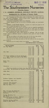 Cover of: [Price list of] the Southwestern Nurseries | Southwestern Nurseries (Murdock, Kan.)