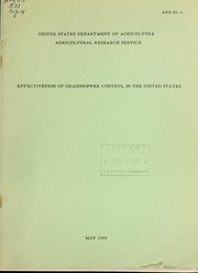 Cover of: Effectiveness of grasshopper control in the United States