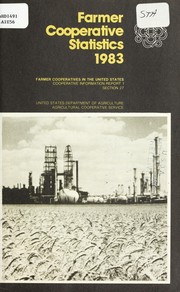 Cover of: Farmer cooperative statistics, 1983 by Ralph M. Richardson