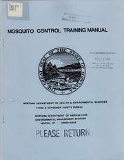 Cover of: Mosquito control training manual