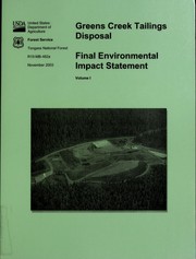 Cover of: Greens Creek tailings disposal: final environmental impact statement