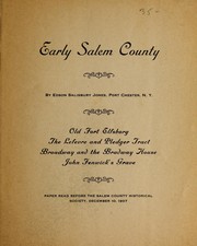 Cover of: Early Salem County | Edson Salisbury Jones
