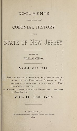 The colonial history of New Jersey;