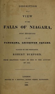 Cover of: Description of a view of the Falls of Niagara: now exhibiting at the Panorama, Leicester Square