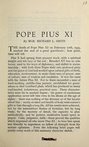 Pius XI by Richard L. Smith