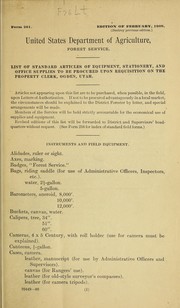 Cover of: List of standard articles of equipment, stationery and office supplies to be procured upon requisition on the property clerk, Ogden, Utah