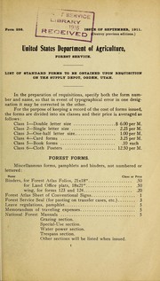 Cover of: List of standard forms to be obtained upon requisition on the Supply Depot, Ogden, Utah