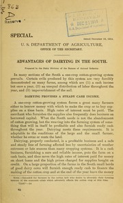 Cover of: Advantages of dairying in the South ...