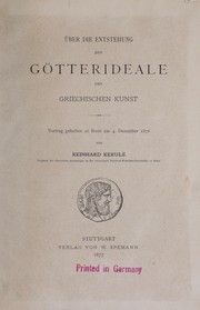 Cover of: Über die Entstehung der Götterideale der griechischen Kunst