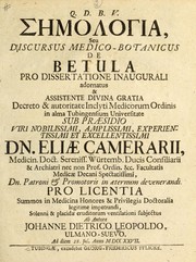 Đ ʺ ơ       đ £ ł, seu discursus medico-botanicus de Betula by Johann Leopold
