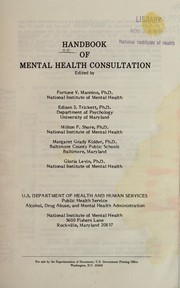 Cover of: Handbook of mental health consulation