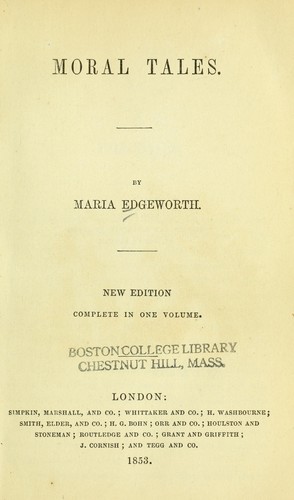 Moral Tales 1853 Edition Open Library