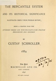 Cover of: The mercantile system by Gustav von Schmoller