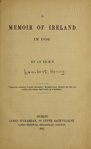 Cover of: A memoir of Ireland in 1850