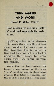 Cover of: Teen-agers and work