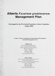 Cover of: Alberta Fusarium graminearum management plan