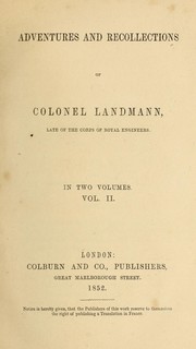 Cover of: Adventures and recollections of Colonel Landmann