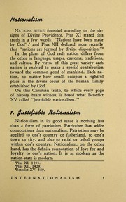 Cover of: Nationalism and internationalism: a Christian interpretation of basic principles