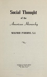 Cover of: Social thought of the American hierarchy