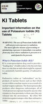 Cover of: KI tablets: important information on the use of potassium iodide (KI) tablets