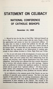 Cover of: Statement on celibacy: November 14, 1969.