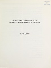 Cover of: Mount Allan master plan summary information document.