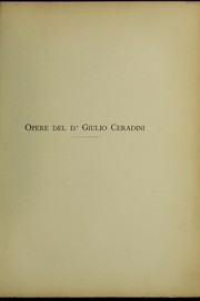 Cover of: Opere del dr. Giulio Ceradini ...