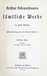 Cover of: Arthur Schopenhaurs Sämtliche Werke
