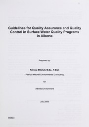 Cover of: Guidelines for quality assurance and quality control in surface water quality programs in Alberta by Patricia Mitchell