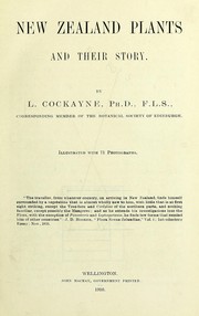 New Zealand plants and their story by Leonard Cockayne