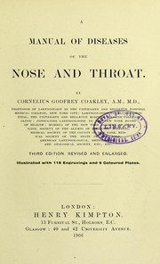 Cover of: A manual of diseases of the nose and throat